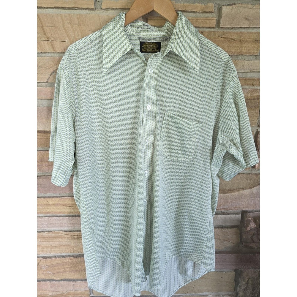 Vintage Sears The Men's Store Perma-Prest Knit Dress Shirt Mens Short Sleeve - Picture 2 of 5